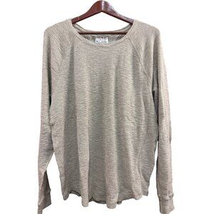 Lucky Brand Mens XL Beige Thermal Waffle Knit Long Sleeve Shirt